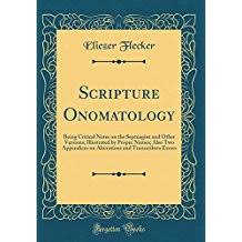 Scripture Onomatology